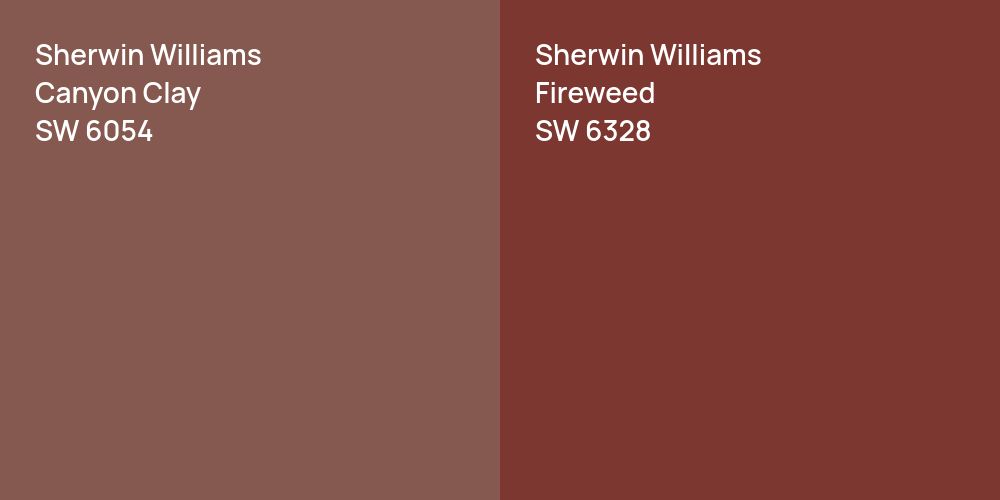 Sherwin Williams Canyon Clay vs. Sherwin Williams Fireweed