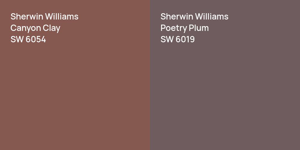 Sherwin Williams Canyon Clay vs. Sherwin Williams Poetry Plum