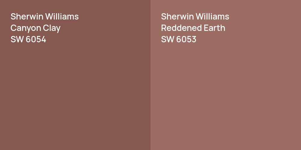 Sherwin Williams Canyon Clay vs. Sherwin Williams Reddened Earth