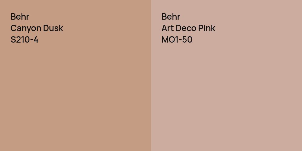 Behr Canyon Dusk vs. Behr Art Deco Pink