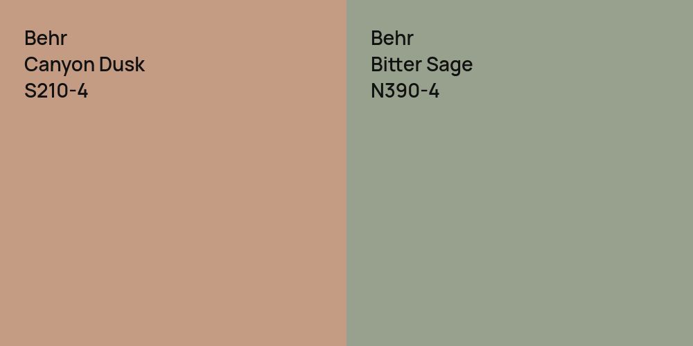 Behr Canyon Dusk vs. Behr Bitter Sage