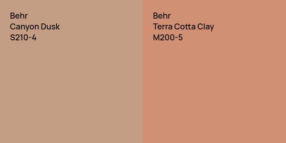 Behr Canyon Dusk vs. Behr Terra Cotta Clay