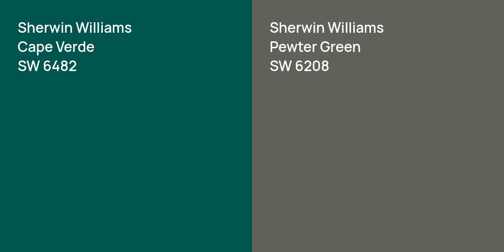 Sherwin Williams Cape Verde vs. Sherwin Williams Pewter Green