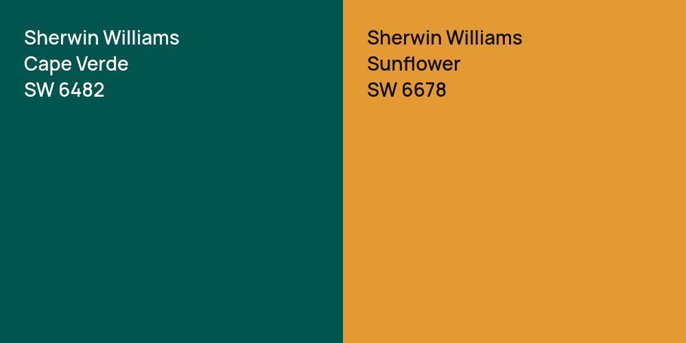 Sherwin Williams Cape Verde vs. Sherwin Williams Sunflower