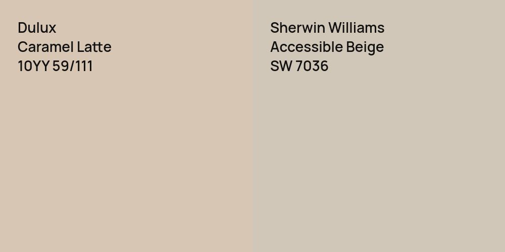 Dulux Caramel Latte vs. Sherwin Williams Accessible Beige