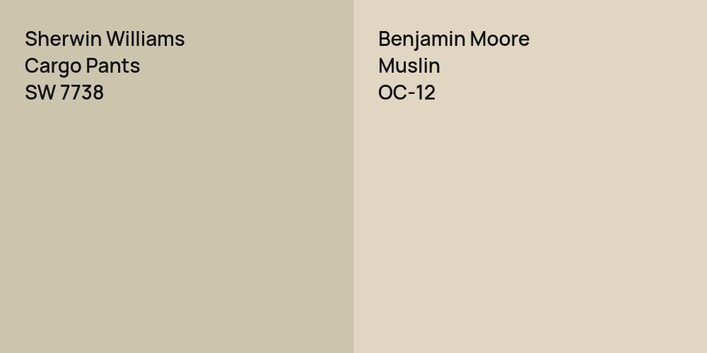 Sherwin Williams Cargo Pants vs. Benjamin Moore Muslin