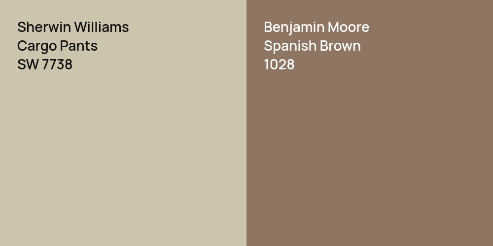 Sherwin Williams Cargo Pants vs. Benjamin Moore Spanish Brown