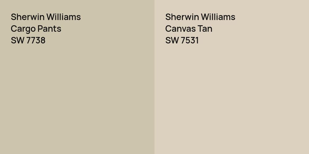 Sherwin Williams Cargo Pants vs. Sherwin Williams Canvas Tan