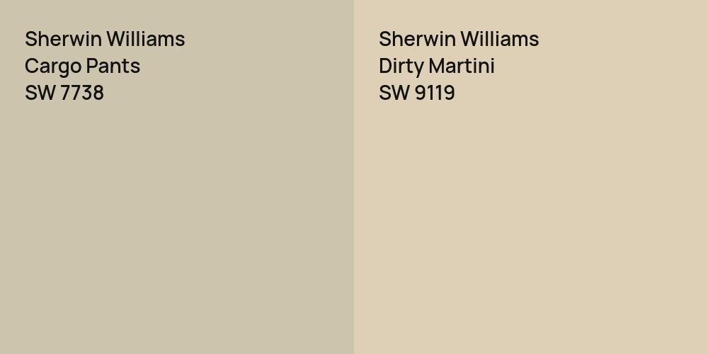 Sherwin Williams Cargo Pants vs. Sherwin Williams Dirty Martini