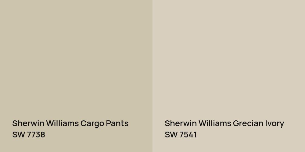 Sherwin Williams Cargo Pants vs. Sherwin Williams Grecian Ivory