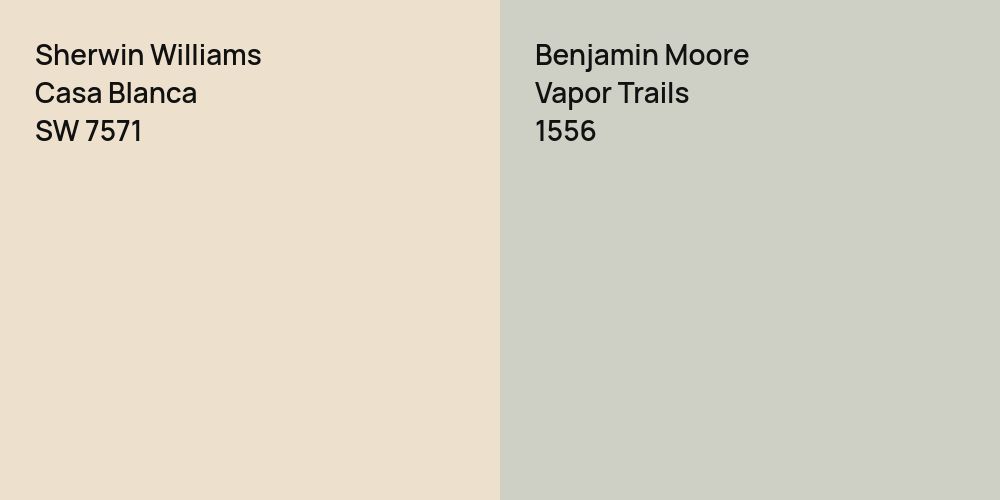 Sherwin Williams Casa Blanca vs. Benjamin Moore Vapor Trails