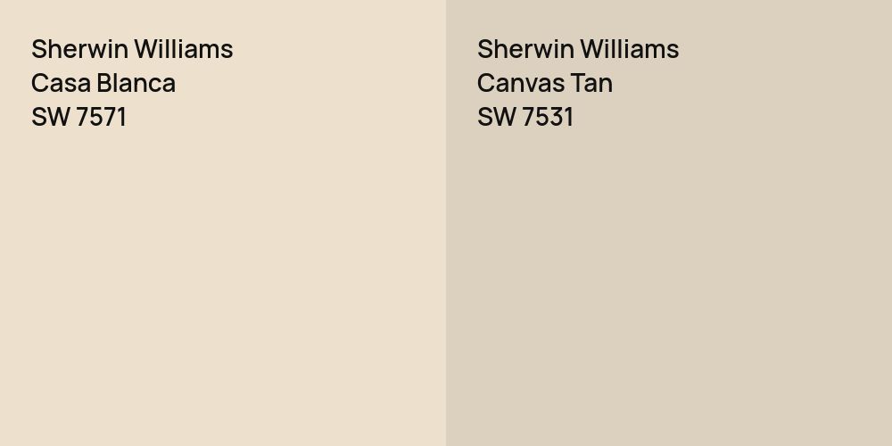 Sherwin Williams Casa Blanca vs. Sherwin Williams Canvas Tan