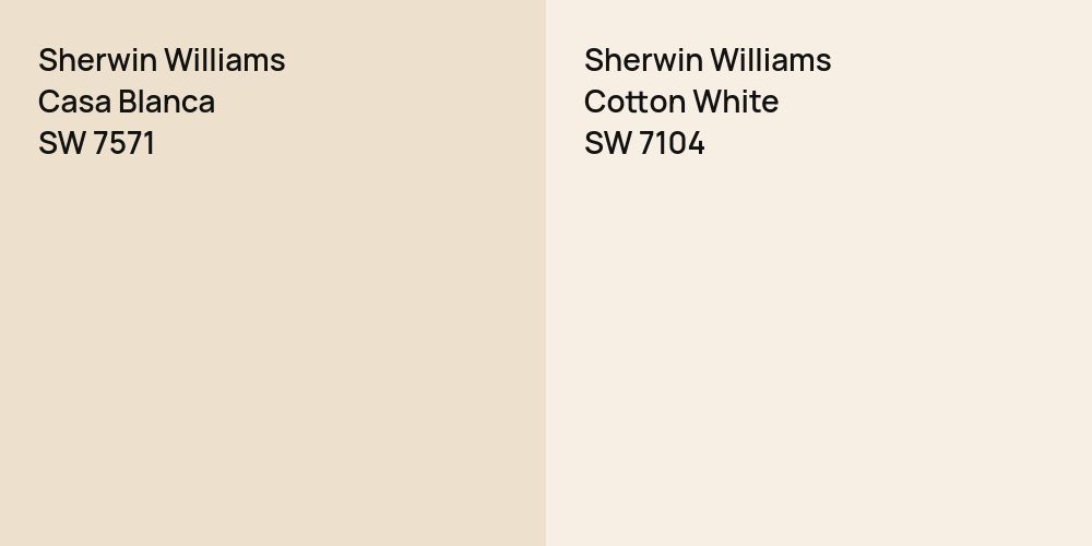 Sherwin Williams Casa Blanca vs. Sherwin Williams Cotton White