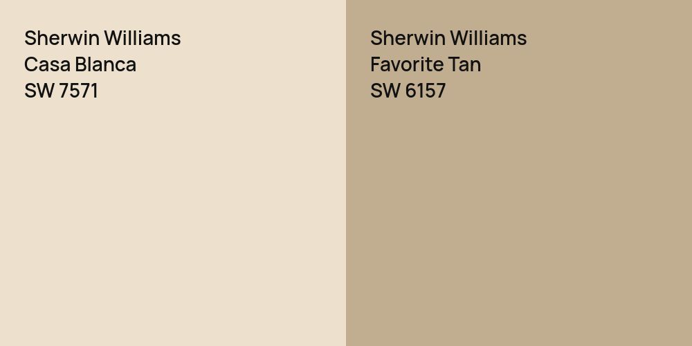 Sherwin Williams Casa Blanca vs. Sherwin Williams Favorite Tan