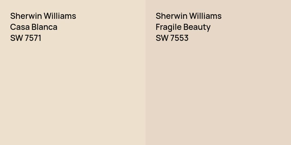 Sherwin Williams Casa Blanca vs. Sherwin Williams Fragile Beauty