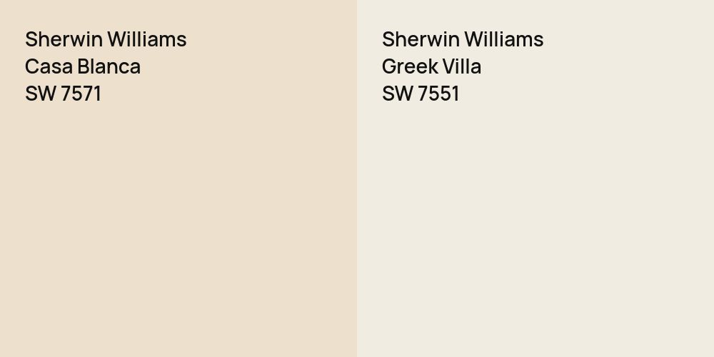 Sherwin Williams Casa Blanca vs. Sherwin Williams Greek Villa