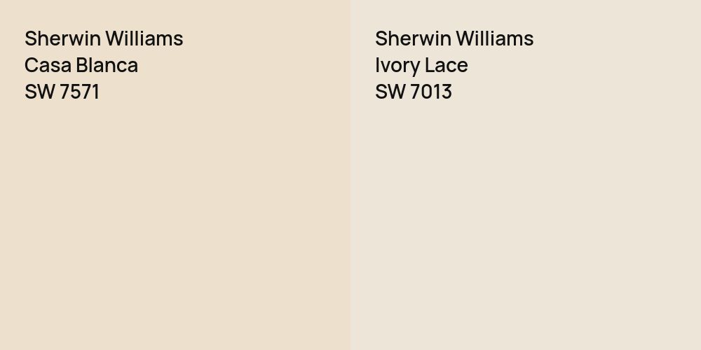 Sherwin Williams Casa Blanca vs. Sherwin Williams Ivory Lace