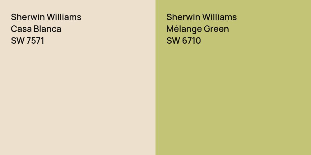 Sherwin Williams Casa Blanca vs. Sherwin Williams Mélange Green