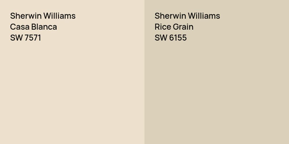 Sherwin Williams Casa Blanca vs. Sherwin Williams Rice Grain