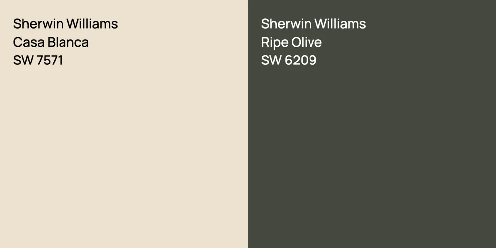 Sherwin Williams Casa Blanca vs. Sherwin Williams Ripe Olive