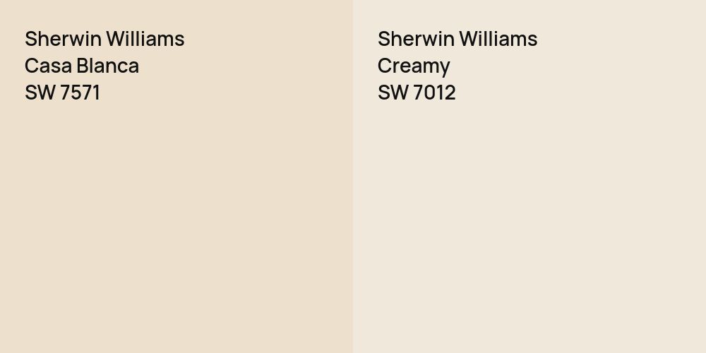 Sherwin Williams Casa Blanca vs. Sherwin Williams Creamy