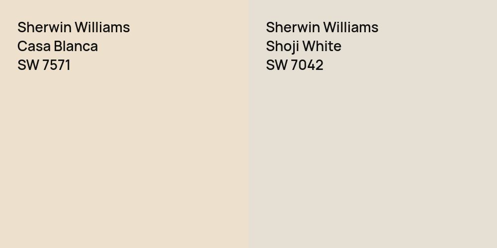 Sherwin Williams Casa Blanca vs. Sherwin Williams Shoji White