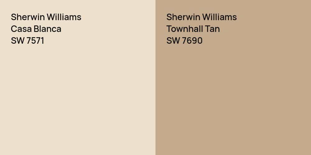 Sherwin Williams Casa Blanca vs. Sherwin Williams Townhall Tan