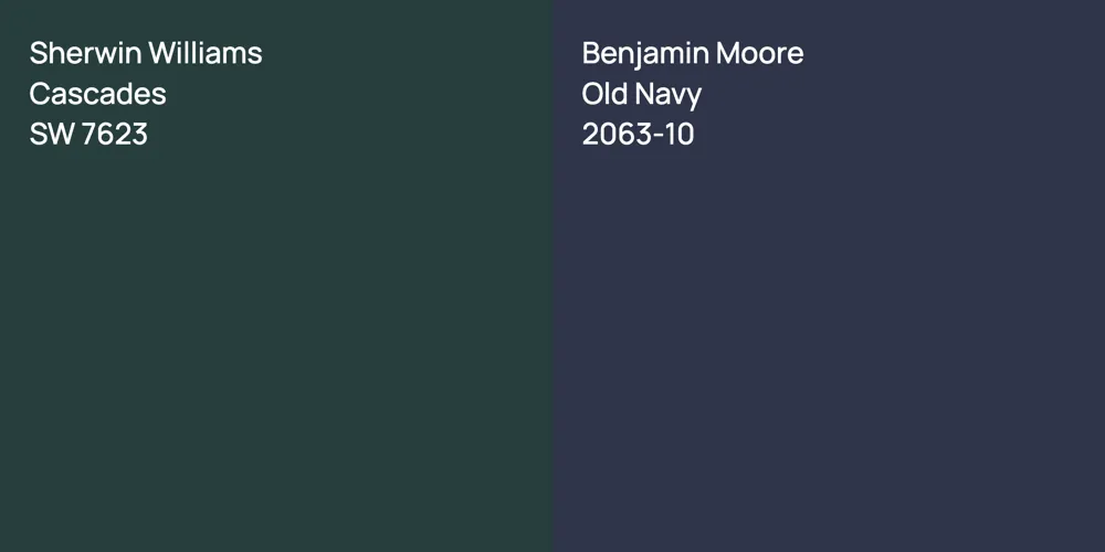 Sherwin Williams Cascades vs. Benjamin Moore Old Navy