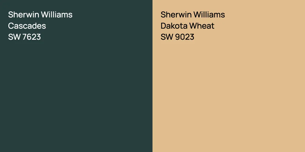 Sherwin Williams Cascades vs. Sherwin Williams Dakota Wheat