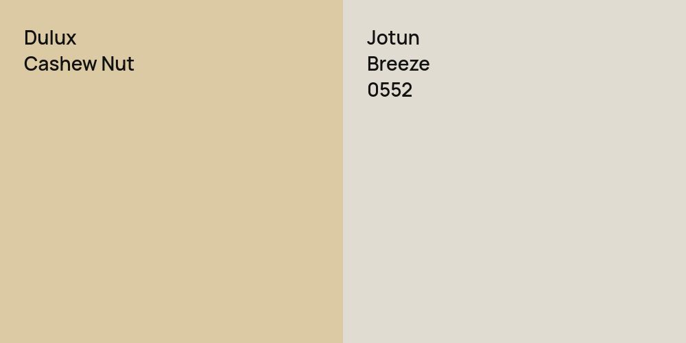 Dulux Cashew Nut vs. Jotun Breeze