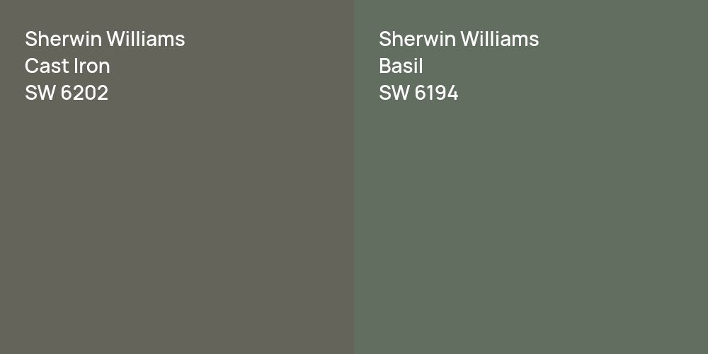 Sherwin Williams Cast Iron vs. Sherwin Williams Basil