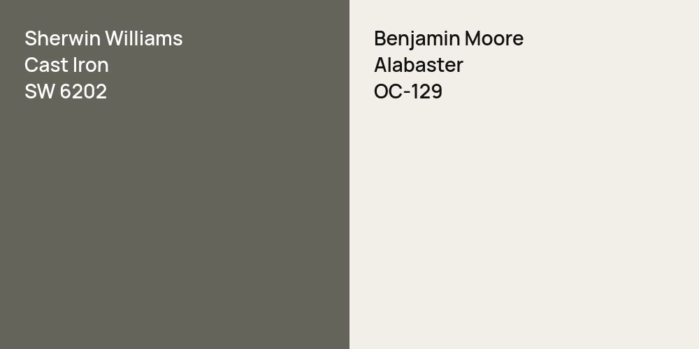 Sherwin Williams Cast Iron vs. Benjamin Moore Alabaster