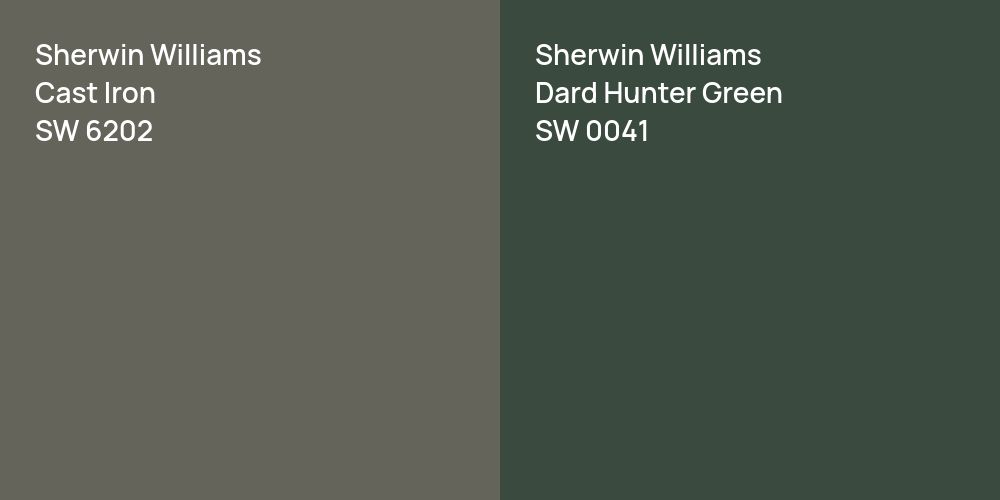 Sherwin Williams Cast Iron vs. Sherwin Williams Dard Hunter Green