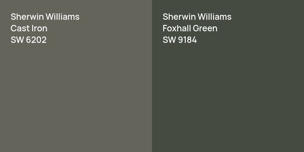 Sherwin Williams Cast Iron vs. Sherwin Williams Foxhall Green