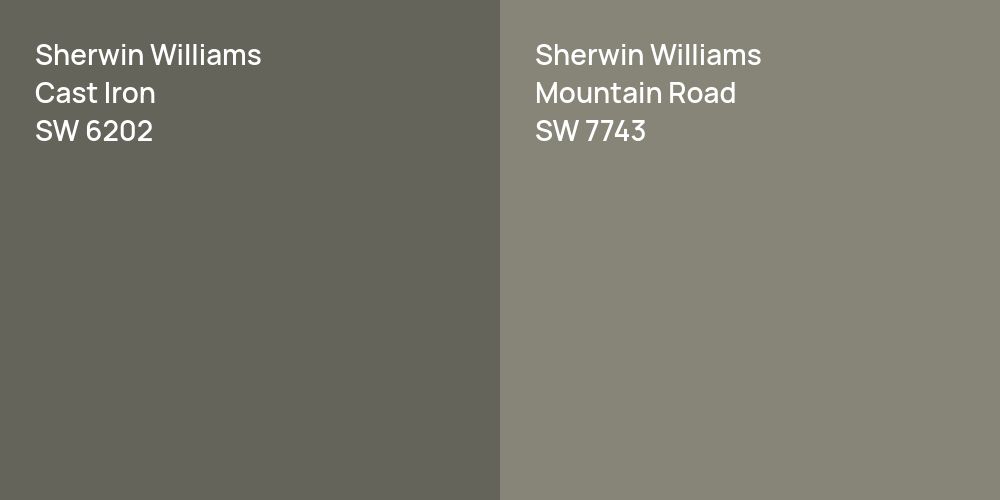 Sherwin Williams Cast Iron vs. Sherwin Williams Mountain Road