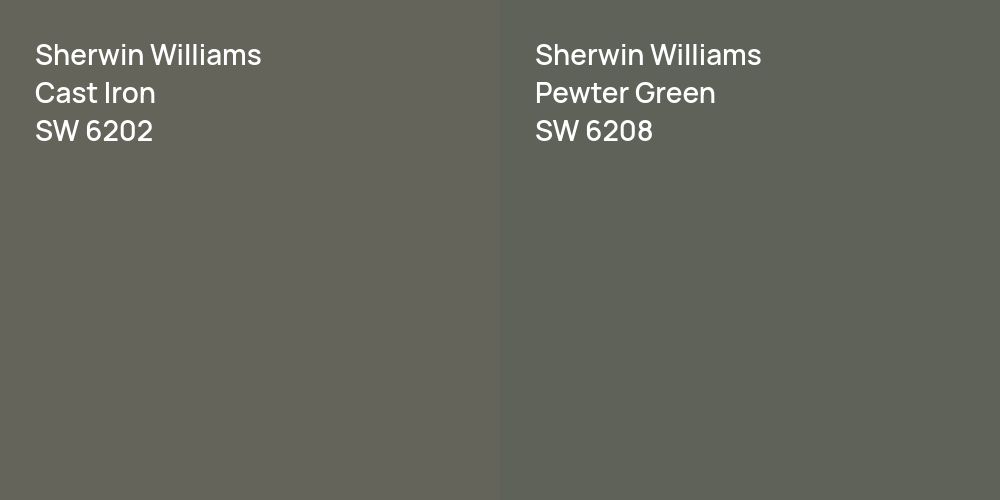 Sherwin Williams Cast Iron vs. Sherwin Williams Pewter Green