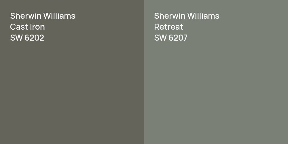 Sherwin Williams Cast Iron vs. Sherwin Williams Retreat