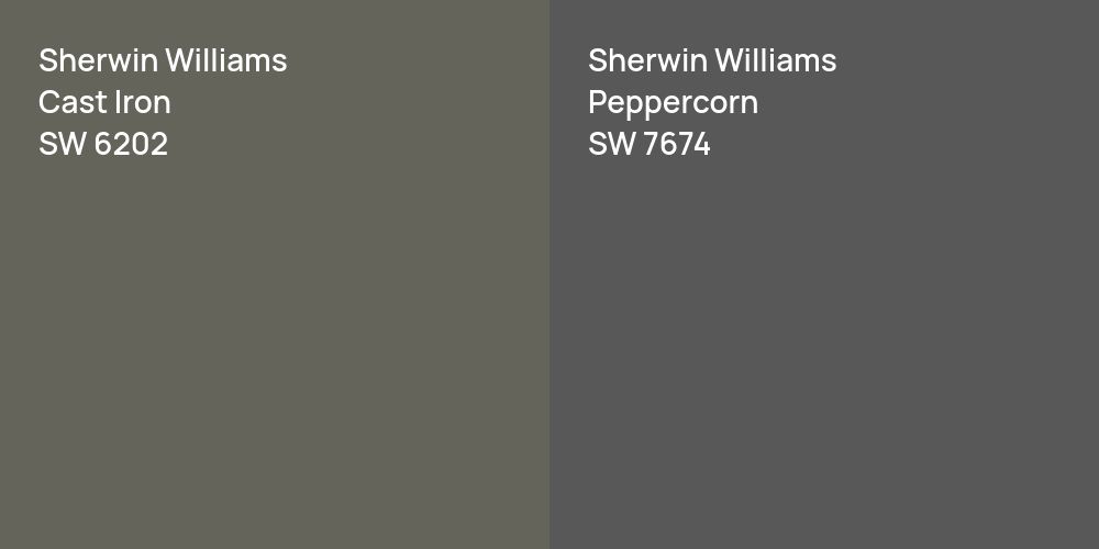 Sherwin Williams Cast Iron vs. Sherwin Williams Peppercorn