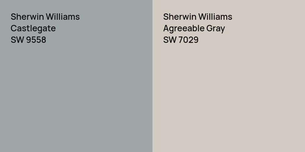 Sherwin Williams Castlegate vs. Sherwin Williams Agreeable Gray