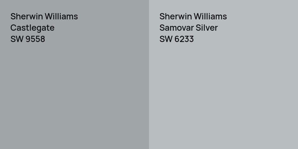 Sherwin Williams Castlegate vs. Sherwin Williams Samovar Silver