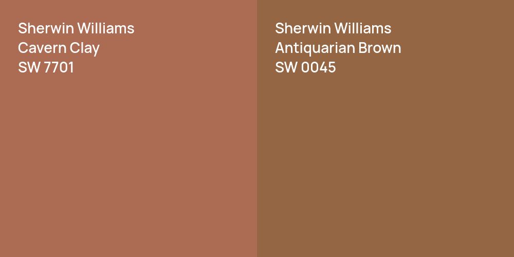 Sherwin Williams Cavern Clay vs. Sherwin Williams Antiquarian Brown