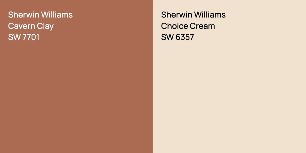 Sherwin Williams Cavern Clay vs. Sherwin Williams Choice Cream