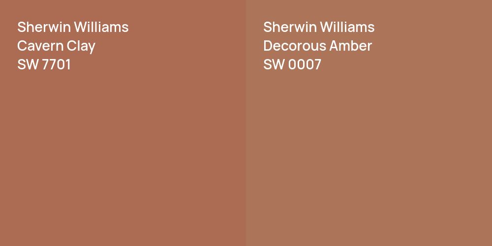 Sherwin Williams Cavern Clay vs. Sherwin Williams Decorous Amber