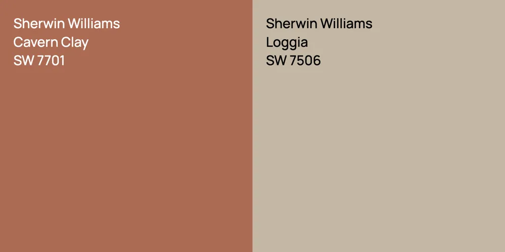 Sherwin Williams Cavern Clay vs. Sherwin Williams Loggia