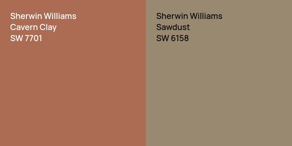 Sherwin Williams Cavern Clay vs. Sherwin Williams Sawdust