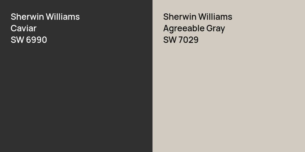 Sherwin Williams Caviar vs. Sherwin Williams Agreeable Gray