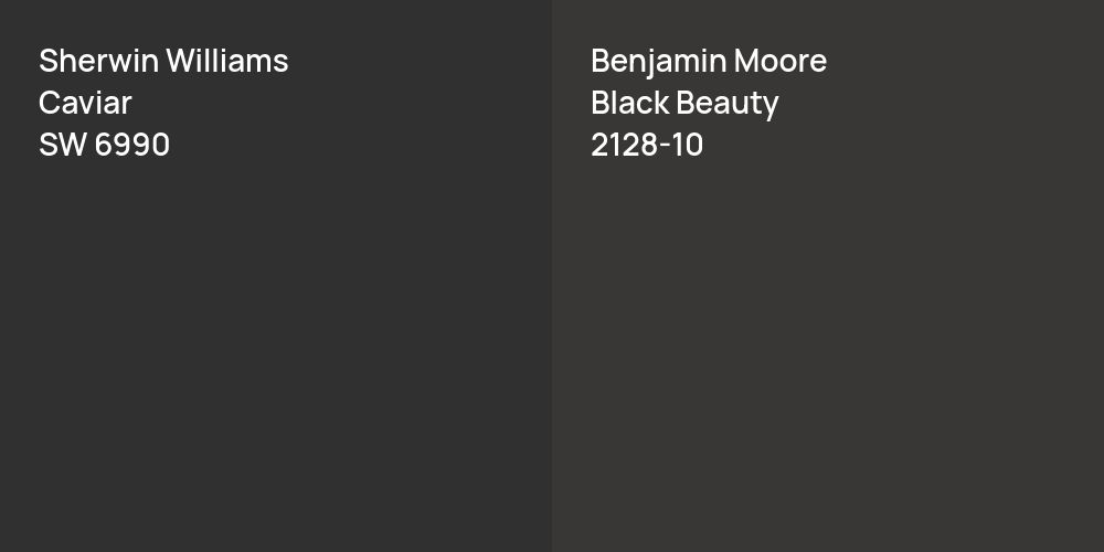 Sherwin Williams Caviar vs. Benjamin Moore Black Beauty