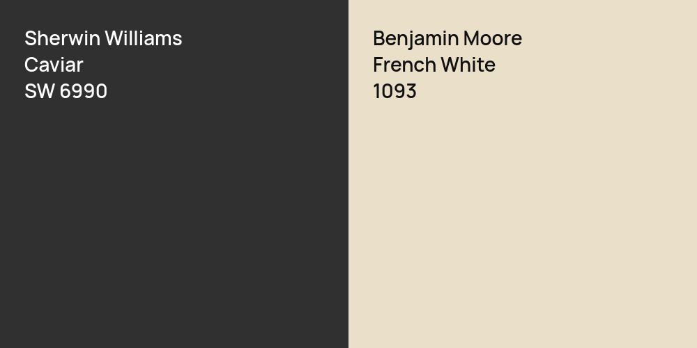 Sherwin Williams Caviar vs. Benjamin Moore French White