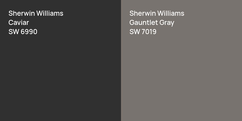 Sherwin Williams Caviar vs. Sherwin Williams Gauntlet Gray