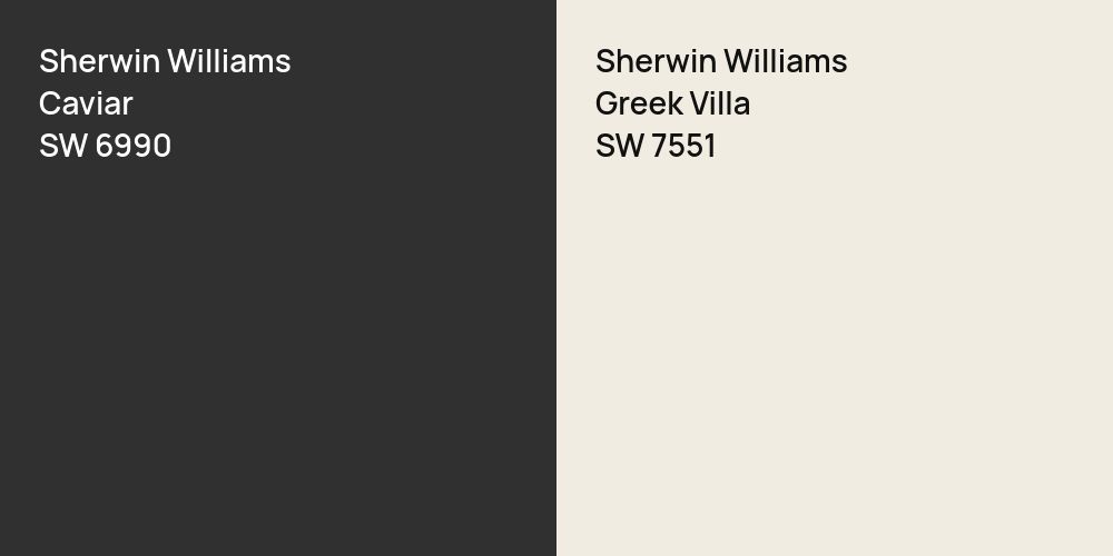 Sherwin Williams Caviar vs. Sherwin Williams Greek Villa